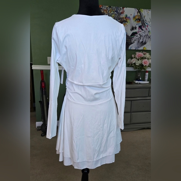 Kaximil Square Neck Rufle Hem Mini Dress #1026 - Picture 2 of 11